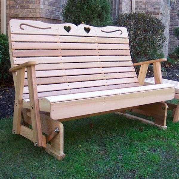 Gardencare 4 ft. Cedar Royal Country Hearts Rocking Glider - GA3366486