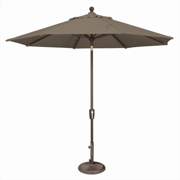 Simplyshade SimplyShade 9 ft. Octagon Push Button Tilt Market Umbrella  Taupe - SSUM92-0900-D3474