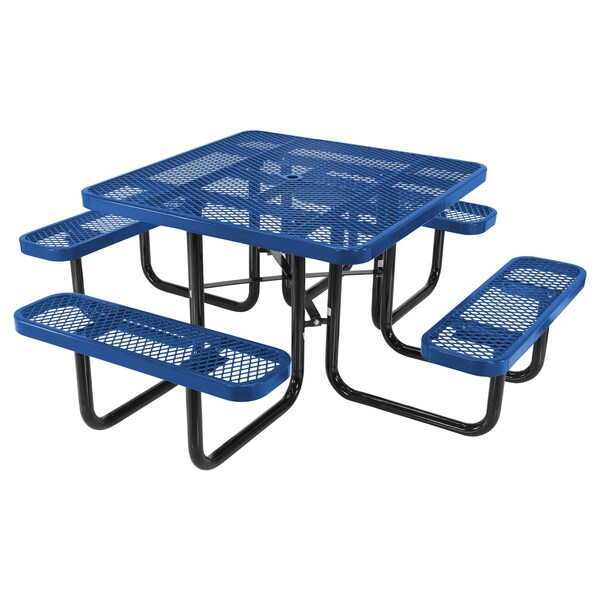 Vestil Square Top Picnic Table 46x46 Blue - PT-MX-ST-46-BL