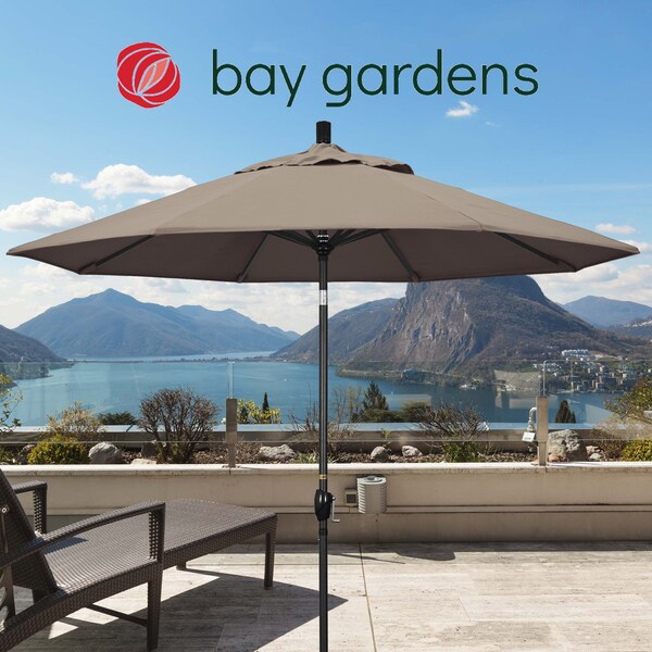 California Umbrella Patio Umbrella, Octagon, 101" H, Sunbrella Fabric, Taupe - 194061034927