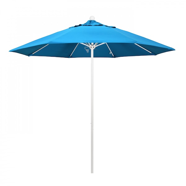 California Umbrella Patio Umbrella, Octagon, 103" H, Sunbrella Fabric, Canvas Cyan - 194061007525