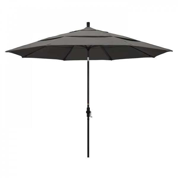 California Umbrella Patio Umbrella, Octagon, 110.5" H, Sunbrella Fabric, Charcoal - 194061015315