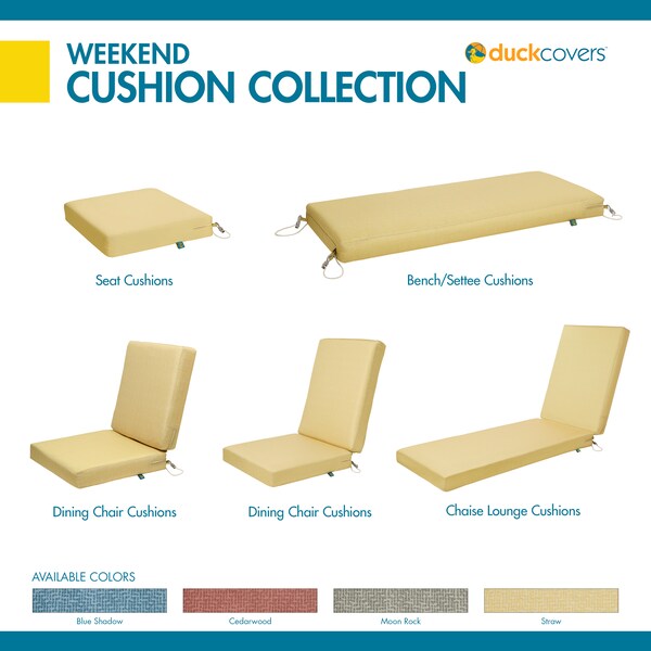 Classic Accessories Weekend 19" x 19" x 3" Dining Seat Cushion, Straw - CSWCH19193