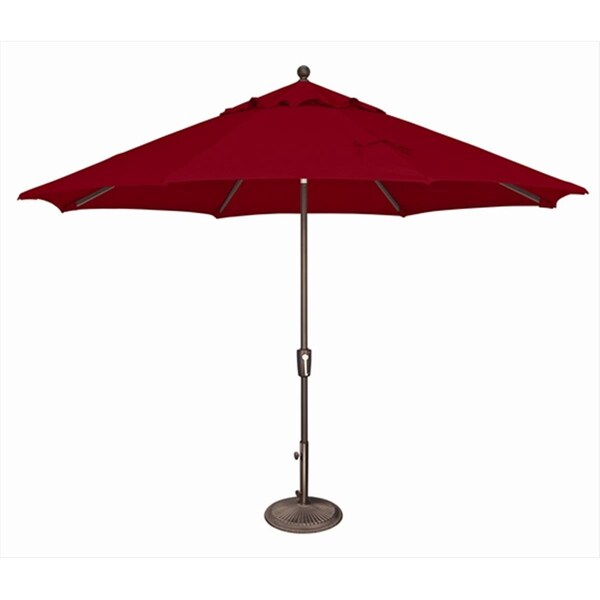 Gan Eden 11 ft. Catalina Octagon Push Button Tilt Market Umbrella Really Red - GA2650448