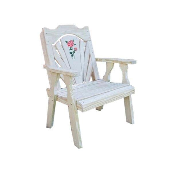 Gardencare Treated Pine Fanback Patio Chair with Rose Design - GA2829098