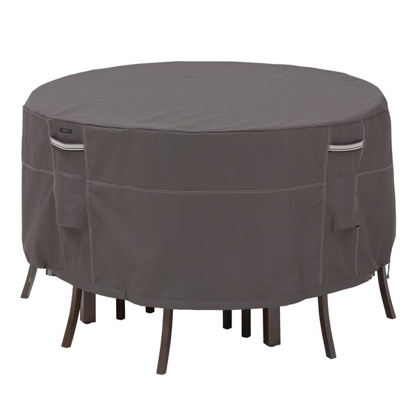 Classic Accessories Ravenna Small Tall Round Table/Chair Set Cover, Grey, 62"x62" - 55-187-015101-EC
