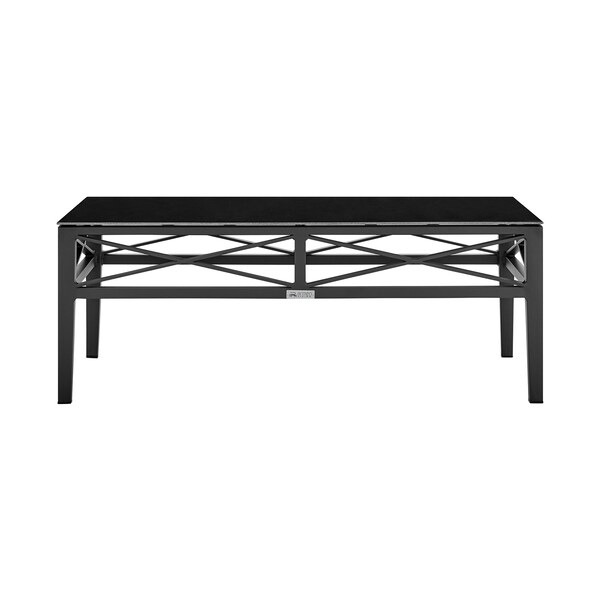 Armen Living Sonoma Outdoor 4 piece Set in Dark Gray Finish and Dark Gray Cushions - SETODSODKGR