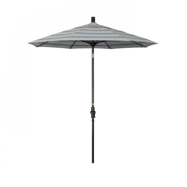 California Umbrella 7.5' Bronze Aluminum Market Umbrella, Sunbrella Gateway Mist - 194061338070