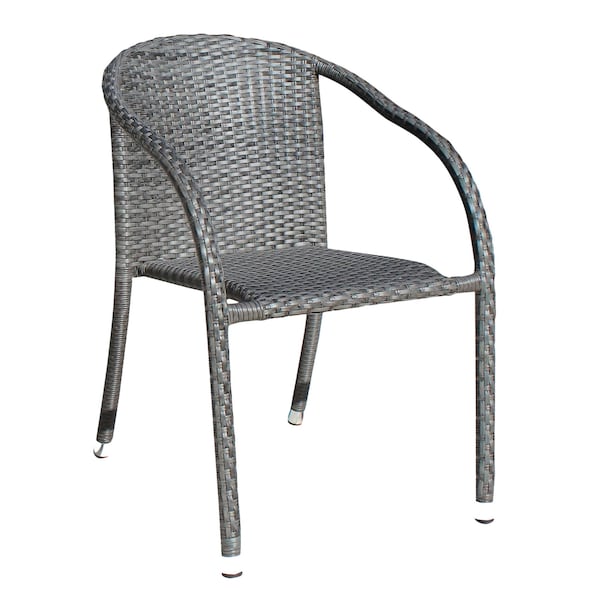 Hospitality Rattan Patio Ultra Stackable Woven Armchair - 890-1147-GRY