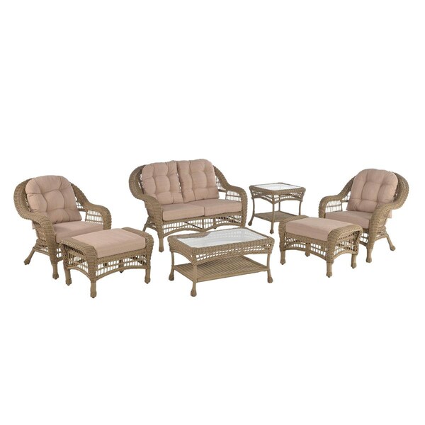 W Unlimited Outdoor Garden Conversation Set with Ottomans - 7 Piece - SW1308SET7OT
