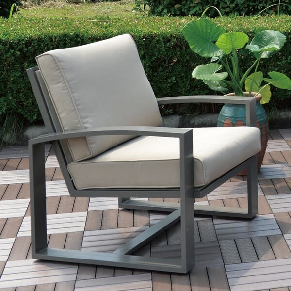 Hospitality Rattan Patio Moldova 4-Piece Seating Set - PRP-8501-GRY-4PC