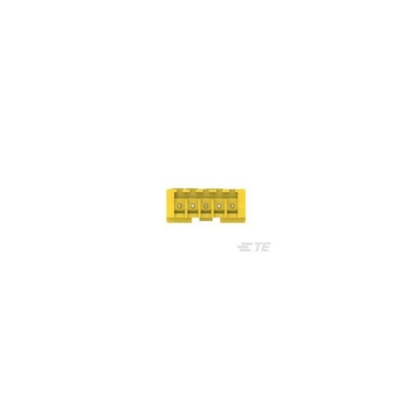 Te Connectivity Board Connector, 5 Contact(S), 1 Row(S), Male, Straight, Solder Terminal, Yellow Insulator - 4-2299683-5