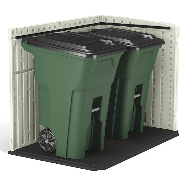 Suncast Horizontal Storage Shed, Resin, 70 cu ft, Vanilla/Stoney/Black - BMS4720