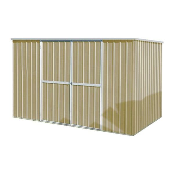 Zoro Select 342 cu ft Steel Outdoor Storage Shed, Beige - 13X106