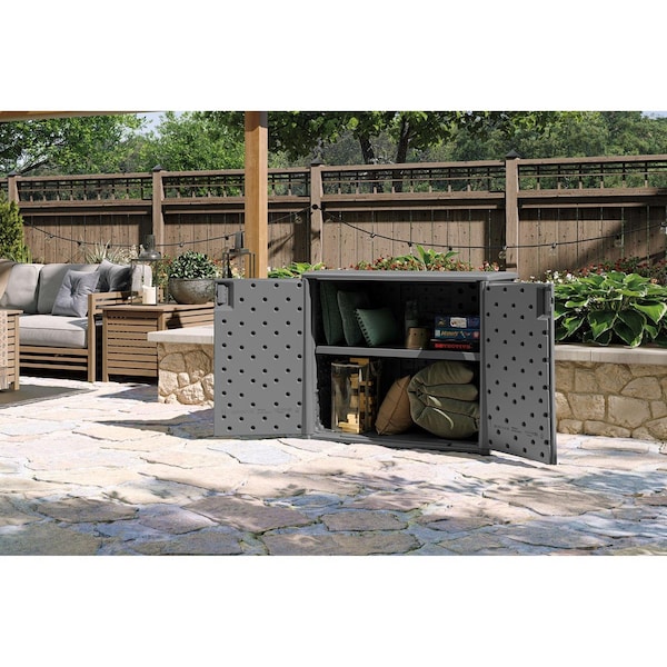 Suncast Suncast 4 ft. x 2 ft. Resin Standard Modern 2-Door Cabinet with Floor Kit - BMOC4100CG