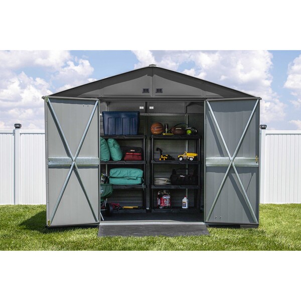 Arrow Storage Products Shed, Charcoal, Unassembled - SCG108CC