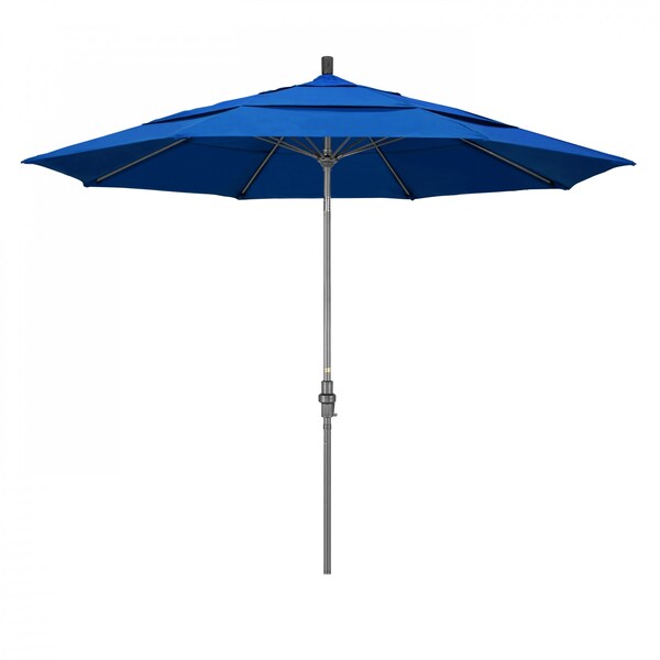 California Umbrella Patio Umbrella, Octagon, 109.5" H, Olefin Fabric, Royal Blue - 194061020104