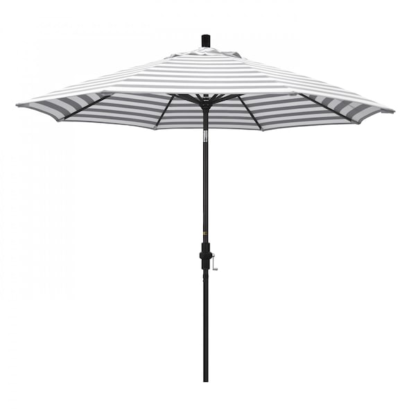California Umbrella Patio Umbrella, Octagon, 102.38" H, Olefin Fabric, Gray White Cabana Stripe - 194061019412