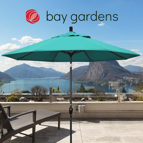 California Umbrella Patio Umbrella, Octagon, 101" H, Sunbrella Fabric, Aruba - 194061034811