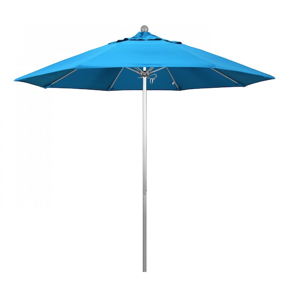 California Umbrella Patio Umbrella, Octagon, 103" H, Sunbrella Fabric, Canvas Cyan - 194061005729
