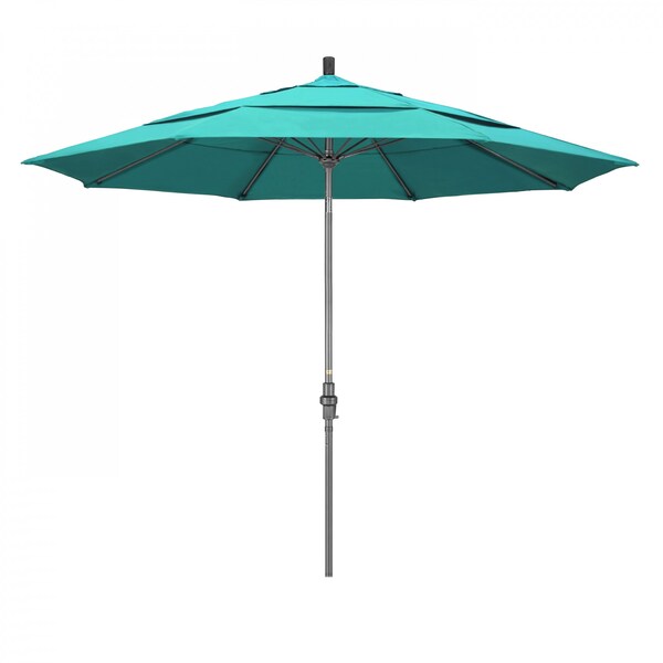 California Umbrella Patio Umbrella, Octagon, 109.5" H, Sunbrella Fabric, Aruba - 194061019856