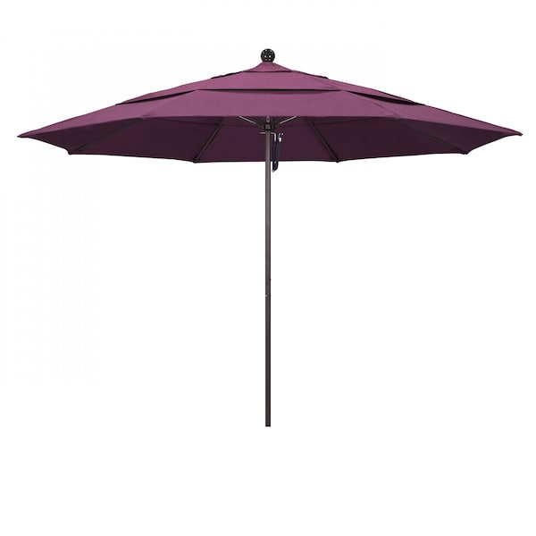 California Umbrella Patio Umbrella, Octagon, 107" H, Sunbrella Fabric, Iris - 194061001264