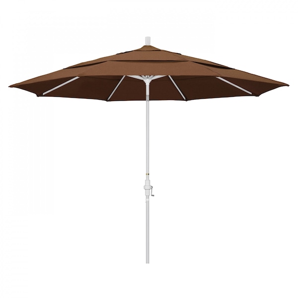 California Umbrella Patio Umbrella, Octagon, 110.5" H, Sunbrella Fabric, Teak - 194061014714