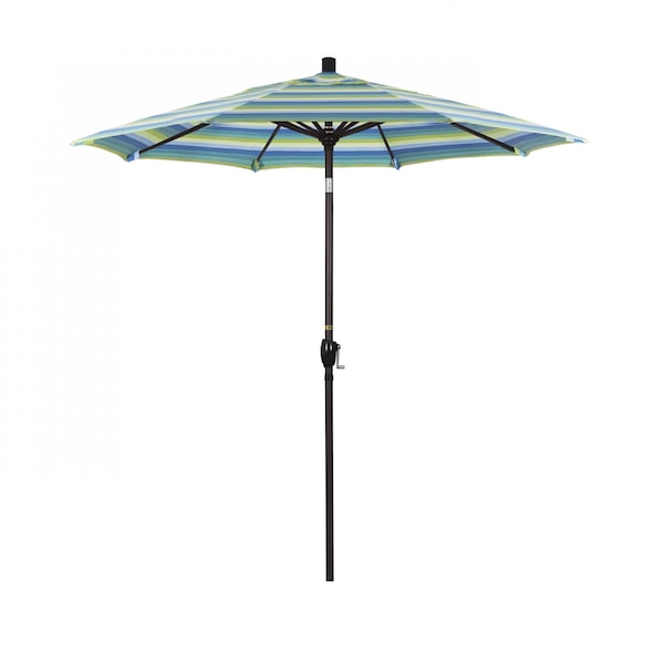 California Umbrella Patio Umbrella, Octagon, 95.5" H, Sunbrella Fabric, Seville Seaside - 194061029725