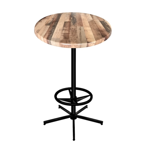 Holland Bar Stool Co 42" Tall In/Outdoor All-Season Table, 36" dia. Rustic Top - OD21642BWOD36RRUSTIC