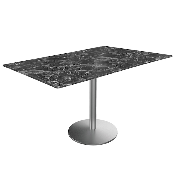 Holland Bar Stool Co 30 Tall OD214 St Steel Table Base w22 Dia foot and 32x48 Black Marble Top, IndoorOutdoor - OD214-2230SSODS3248BM