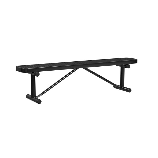 Leisure Craft Leisure Craft 6 FT Outdoor Bench without Back, Portable, Black - B6XPP-BLACK
