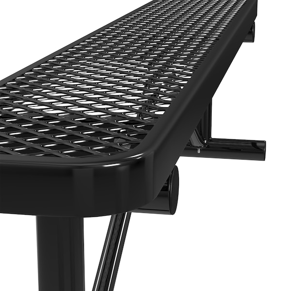 Leisure Craft Leisure Craft 6 FT Outdoor Bench without Back, Portable, Black - B6XPP-BLACK