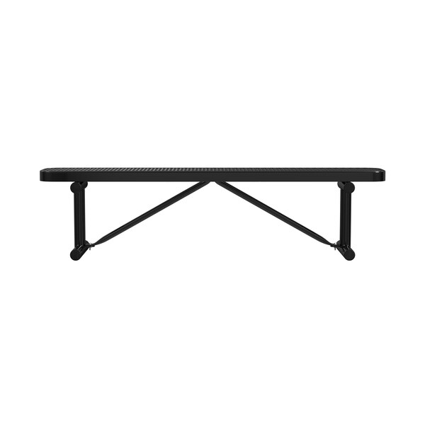 Leisure Craft Leisure Craft 6 FT Outdoor Bench without Back, Portable, Black - B6XPP-BLACK