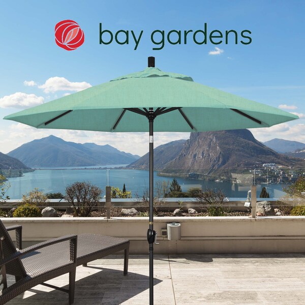 California Umbrella Patio Umbrella, Octagon, 101" H, Sunbrella Fabric, Spectrum Mist - 194061034620