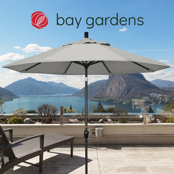 California Umbrella Patio Umbrella, Octagon, 101" H, Sunbrella Fabric, Granite - 194061034699