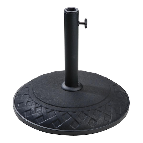International Caravan Compound Resin Basket Weave Umbrella Stand, Black - 23800-15-BK