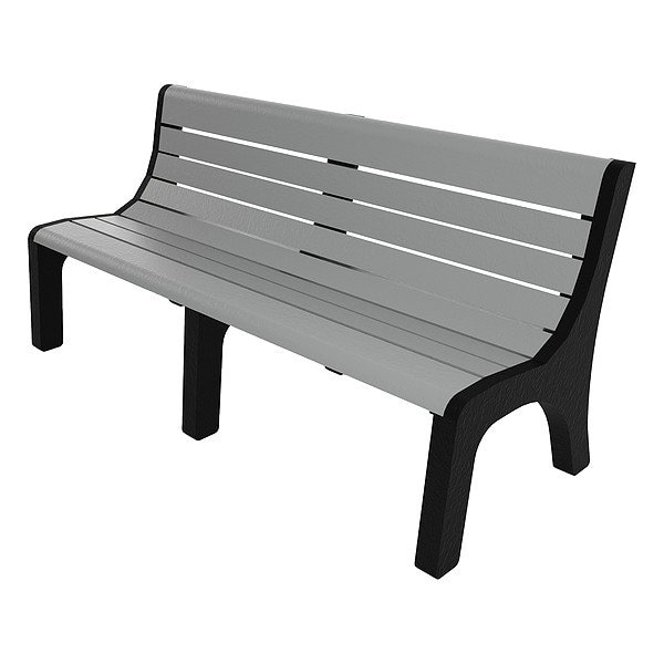Ultrasite Outdoor Bench, 72 in L, Gray - PB 6GRANEW