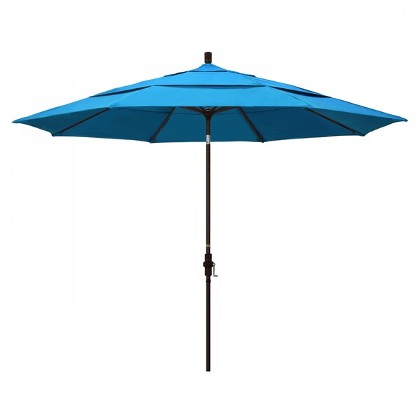 California Umbrella Patio Umbrella, Octagon, 110.5" H, Sunbrella Fabric, Canvas Cyan - 194061013953