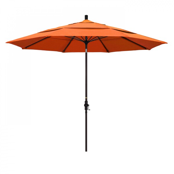 California Umbrella Patio Umbrella, Octagon, 109.5" H, Sunbrella Fabric, Tangerine - 194061020623