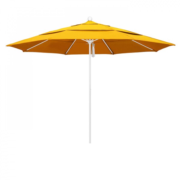 California Umbrella Patio Umbrella, Octagon, 107" H, Sunbrella Fabric, Sunflower Yellow - 194061001974