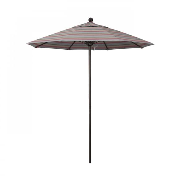 California Umbrella 7.5' Bronze Aluminum Market Patio Umbrella, Sunbrella Gateway Blush - 194061334157