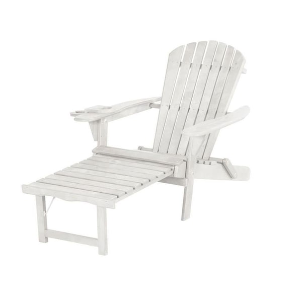 Cama Oceanic Collection Adirondack Chaise Lounge Chair Foldable, cup and glass holder, built in ottoman - CA2817091