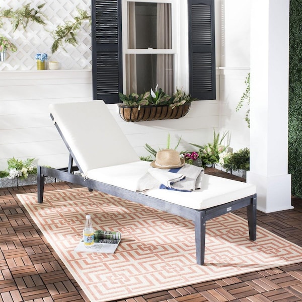 Safavieh Montclair Sun Lounger Dark Slate Gray & Beige - PAT6731K