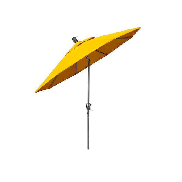 California Umbrella 6' Grey Aluminum Market Patio Umbrella, Sunbrella Sunflower Yellow - 194061338100