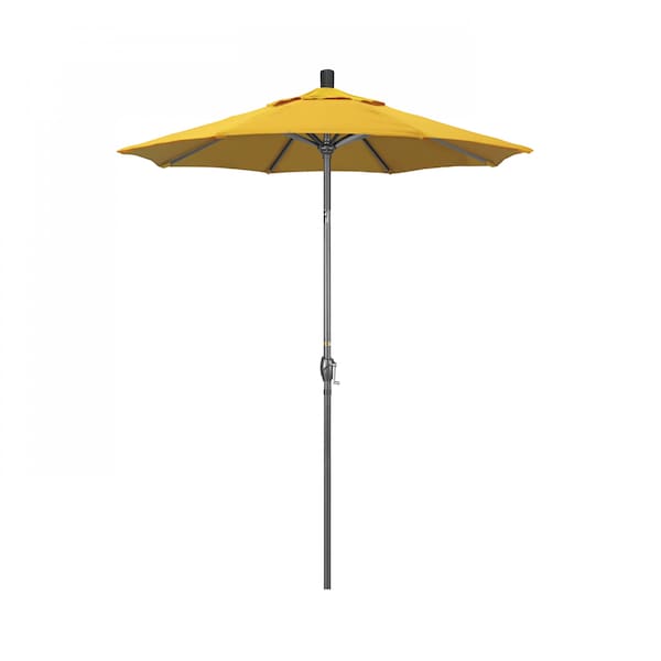 California Umbrella 6' Grey Aluminum Market Patio Umbrella, Sunbrella Sunflower Yellow - 194061338100