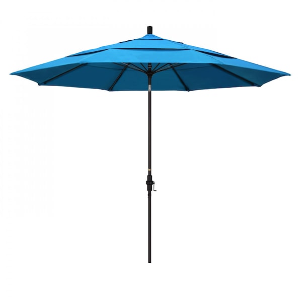 California Umbrella Patio Umbrella, Octagon, 109.5" H, Sunbrella Fabric, Canvas Cyan - 194061020913