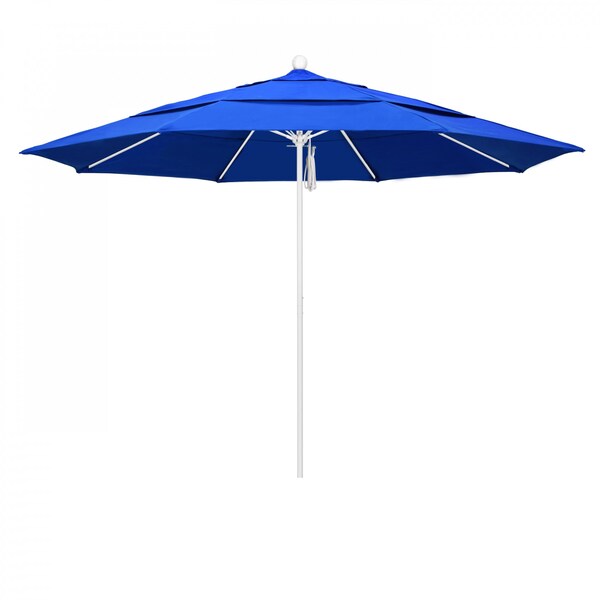California Umbrella Patio Umbrella, Octagon, 107" H, Sunbrella Fabric, Pacific Blue - 194061001745