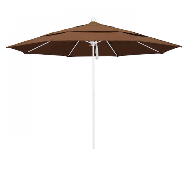 California Umbrella Patio Umbrella, Octagon, 107" H, Sunbrella Fabric, Teak - 194061002018
