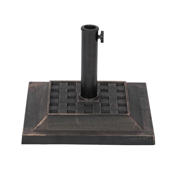 Blue Wave Blue Wave NU6890 26 lbs All-Weather Outdoor Square Resin Umbrella Base; Bronze - NU6890