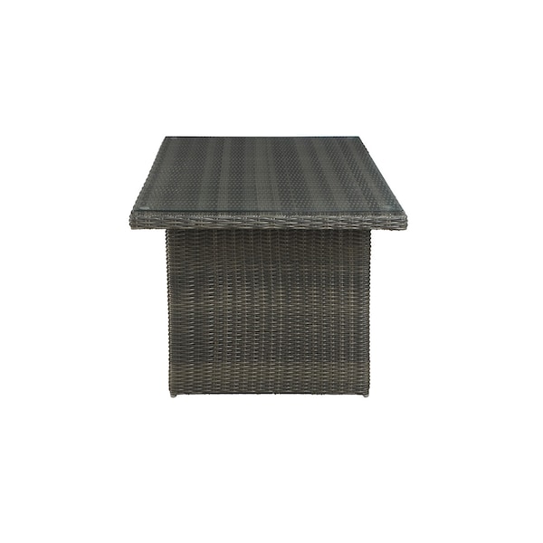 Alaterre Furniture Asti All-Weather Wicker Outdoor 26"H Cocktail Table - AWWF04FF